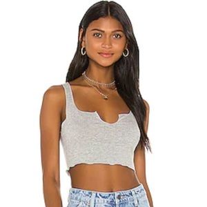 Free People Top Notch Crop Tank in Grey